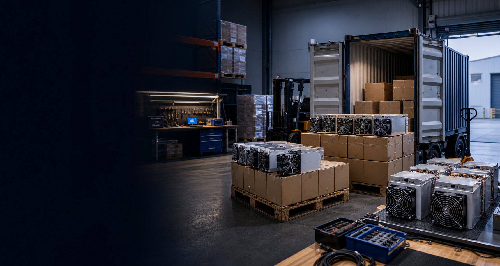 Integrated mining infrastructure deployment with ASIC equipment and containers