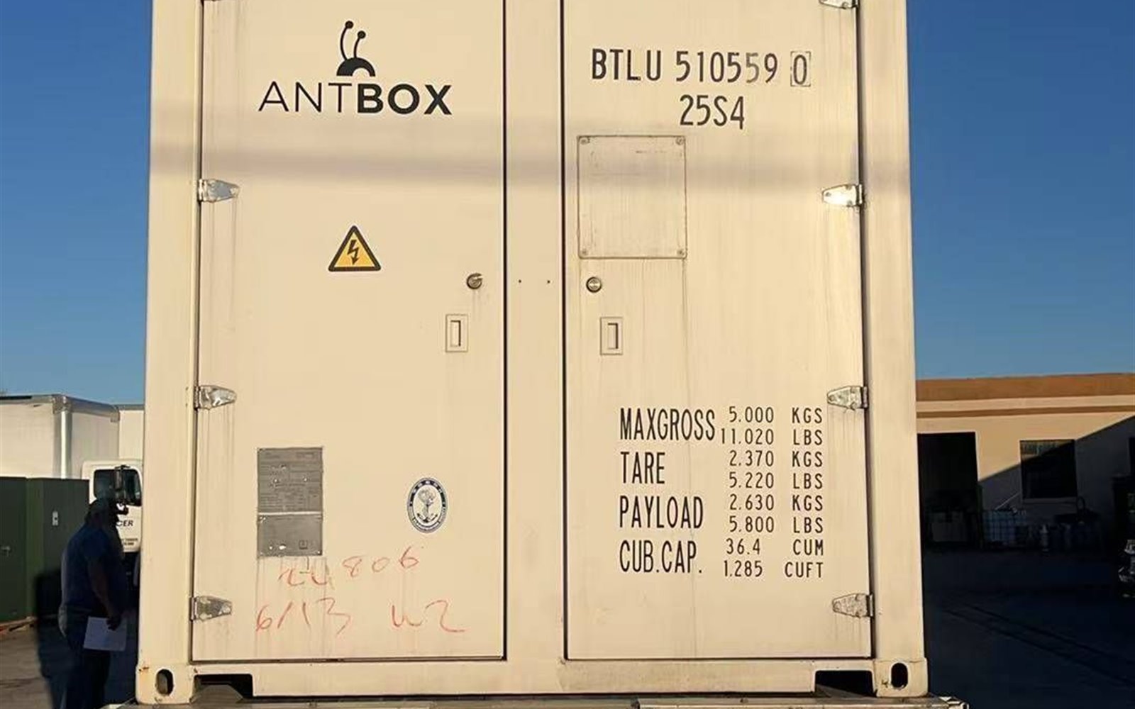 Antbox container prepared for delivery