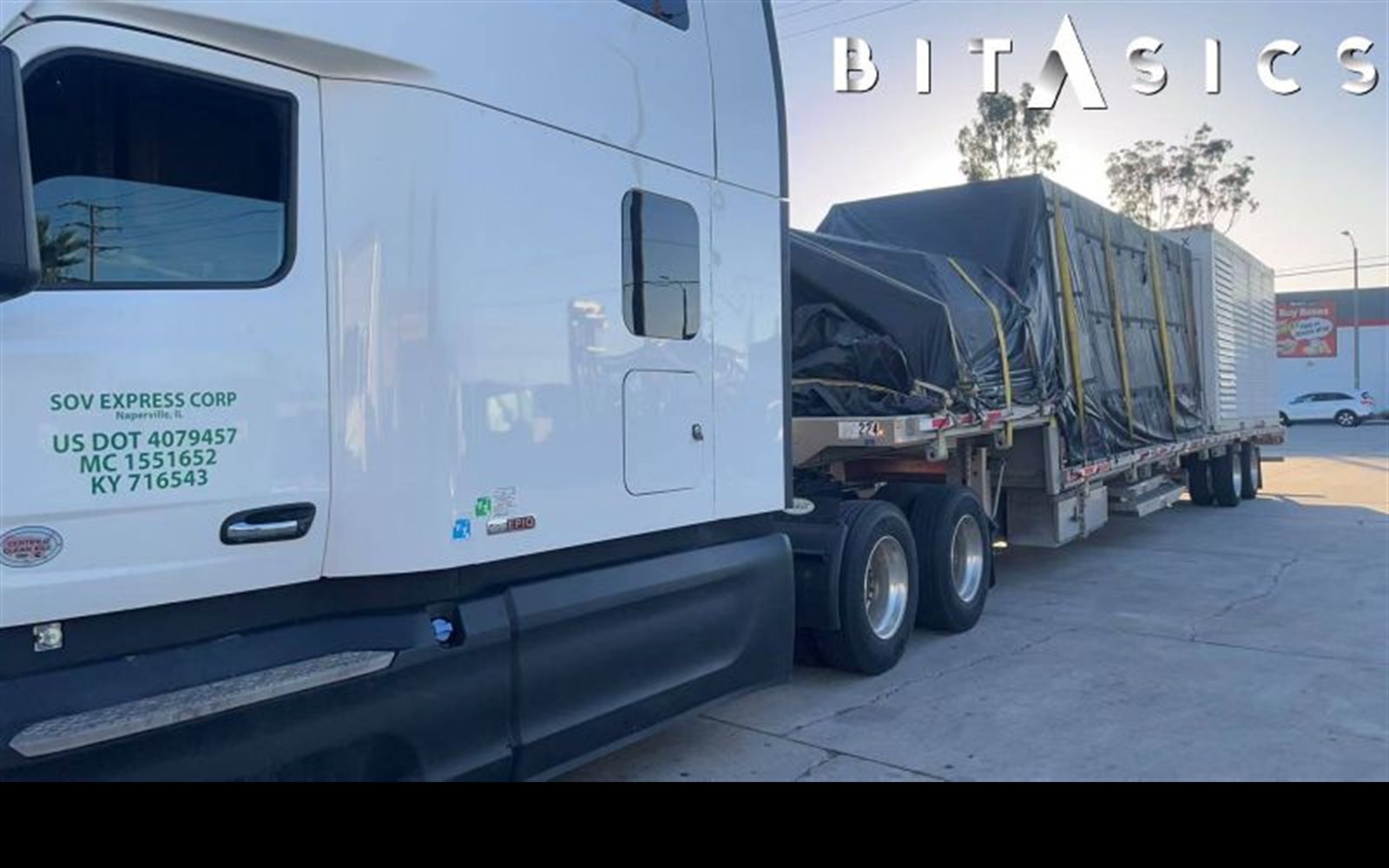 Truck carrying mining deployment equipment