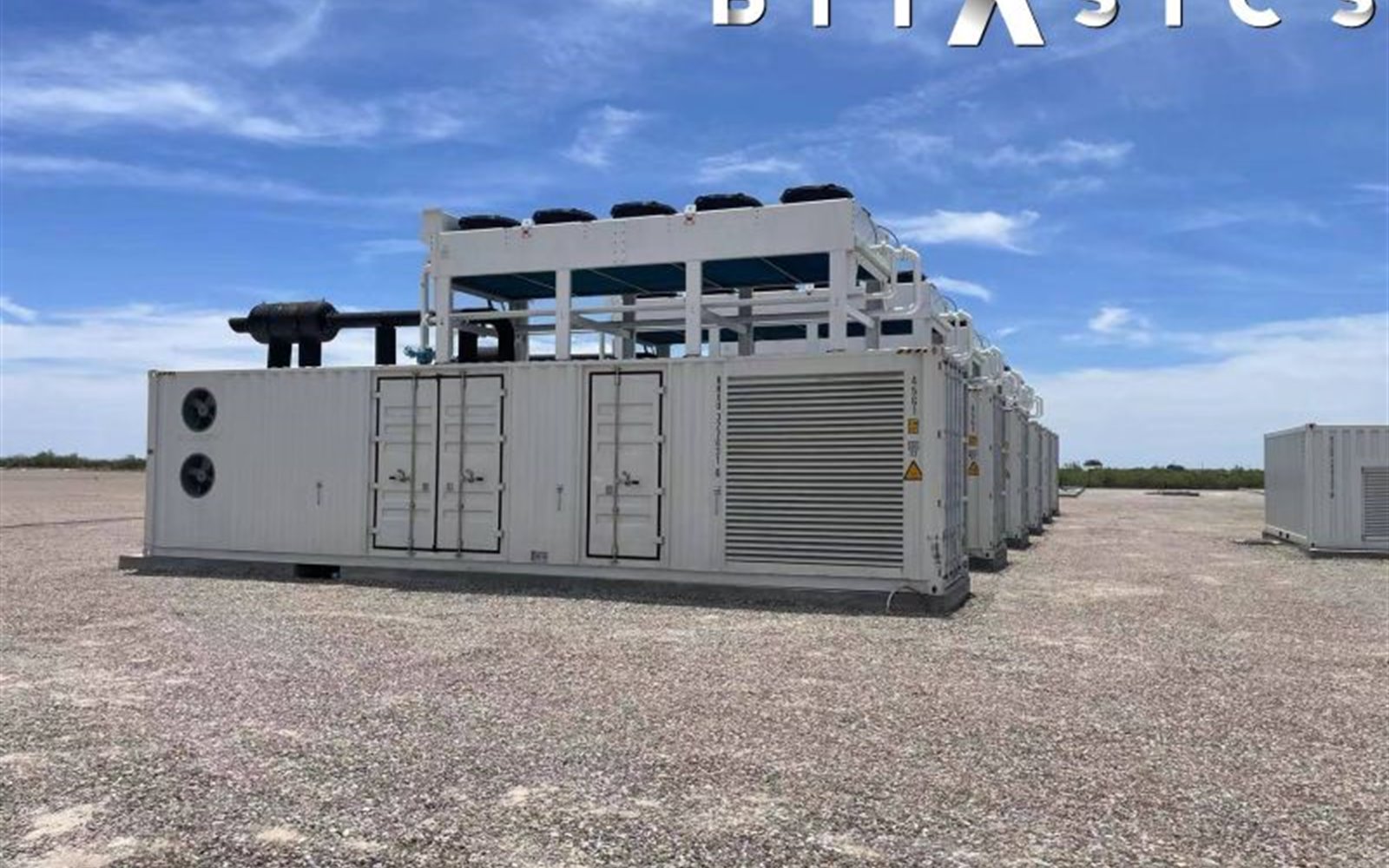 Mining power container deployed on site